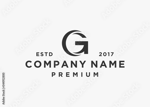 letter gc or cg circle logo design vector illustration template