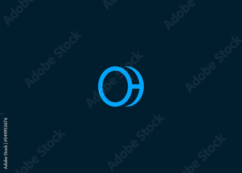 letter oh circle logo design vector illustration template