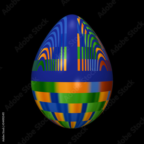 Quadro su tela Blue Playful Pattern Egg