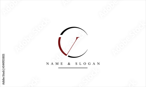 VC, CV, V, C abstract letters logo monogram