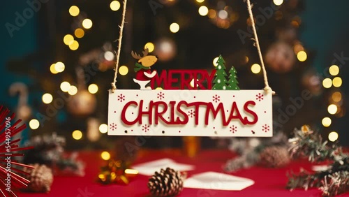 Happy Christmas sign falls down