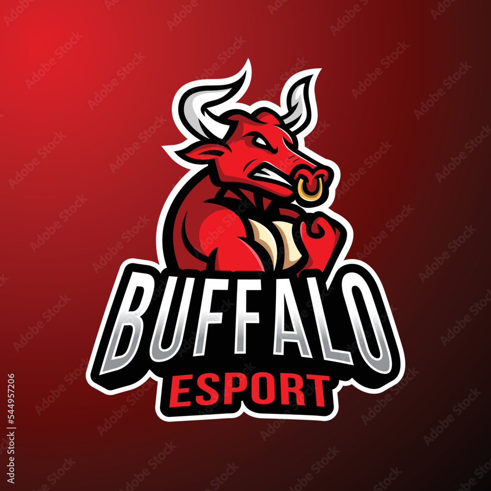Fototapeta premium buffalo mascot logo esports
