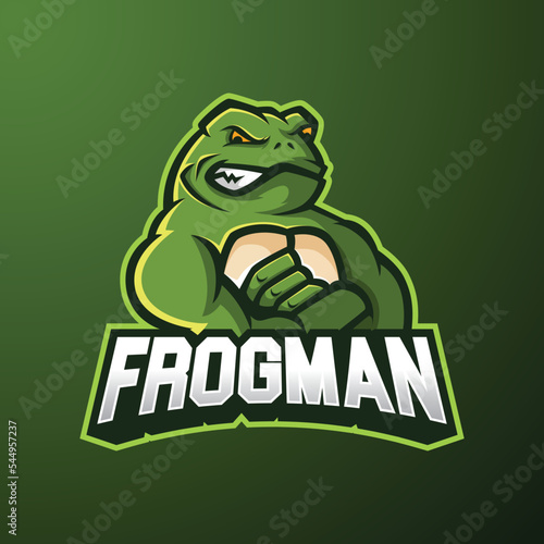 Принти на полотні frogman mascot logo esports