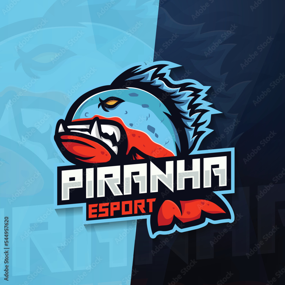 piranha mascot logo esports