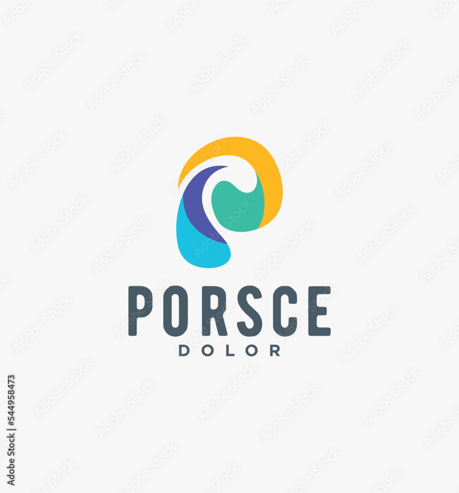 Colorful Abstract Letter P Logo design creatiive Colorful Abstract Letter P Logo design creatiive