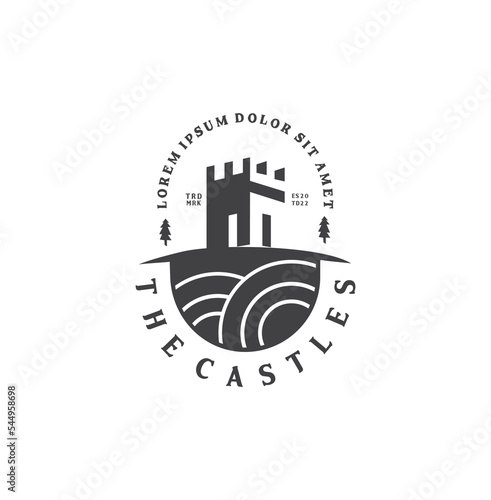 Castle Logo Template Building Design Vector Illustration of fortress