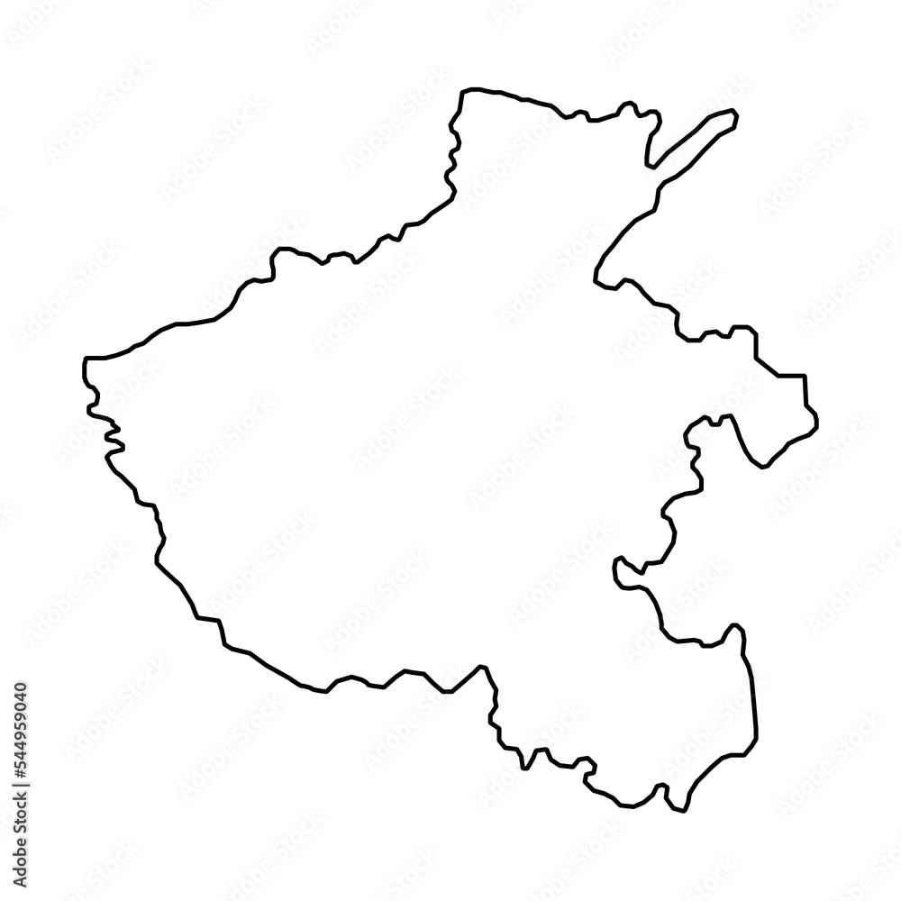 Henan province map, administrative divisions of China. Vector illustration.
