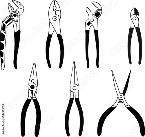 pliers set vector