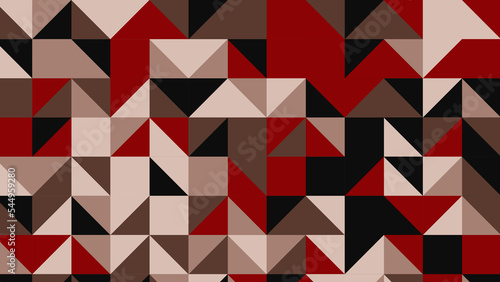 red, white, black, brown and beige geometric pattern, wallpaper for fabric, tile and tablecloth