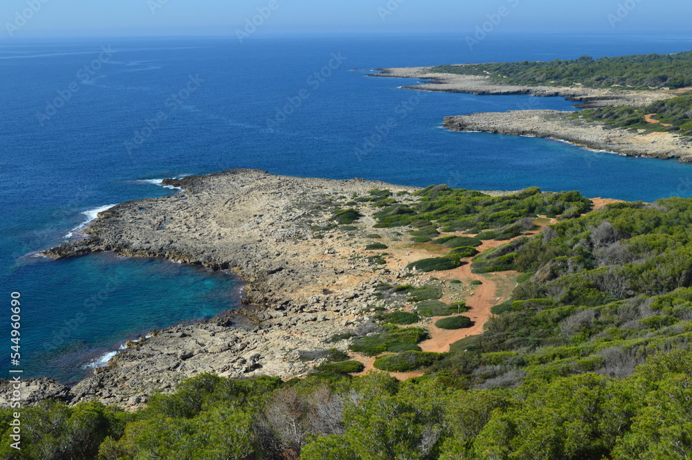 panorama of the beauty of the coast of Porto Selvaggio