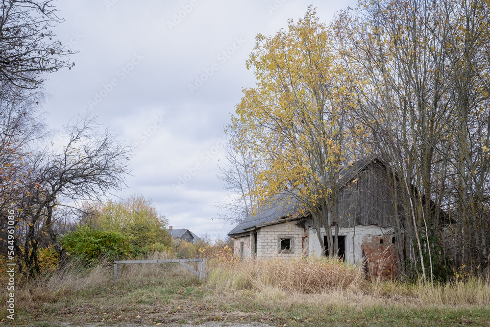 old abandoned house in Latvia countryside. Latvian landscape old abandoned house in Latvia countryside. Latvian landscape