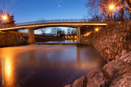 Night view of Footbridge, Pozega, Croatia photo