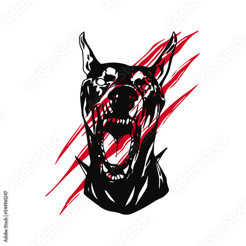 vector illustration of ferocious dog concept
