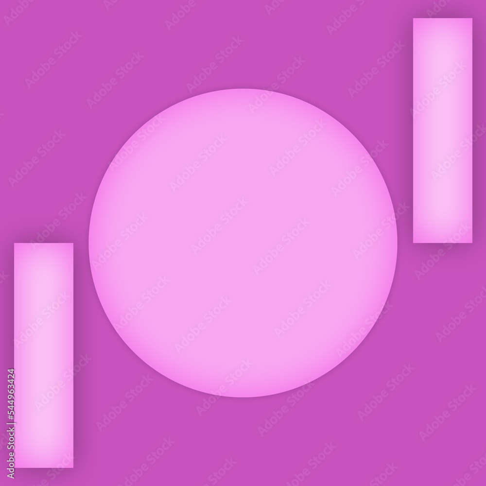 Pink ball sphere 3D with rectangles on a pink background with shadows. Pink ball sphere 3D with rectangles on a pink background with shadows.