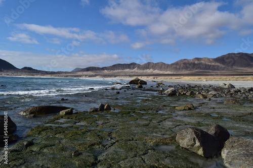 Rocks in the beach in Atacama Desert of Chile