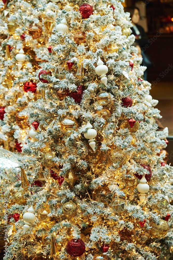 christmas tree decorations on snow christmas tree decorations on snow