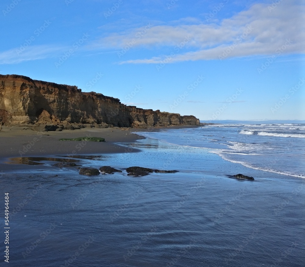 Cliffs in the Beach of Pacific Ocean in Chile