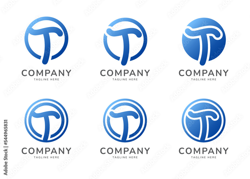 Letter T rounded monogram logo Letter T rounded monogram logo