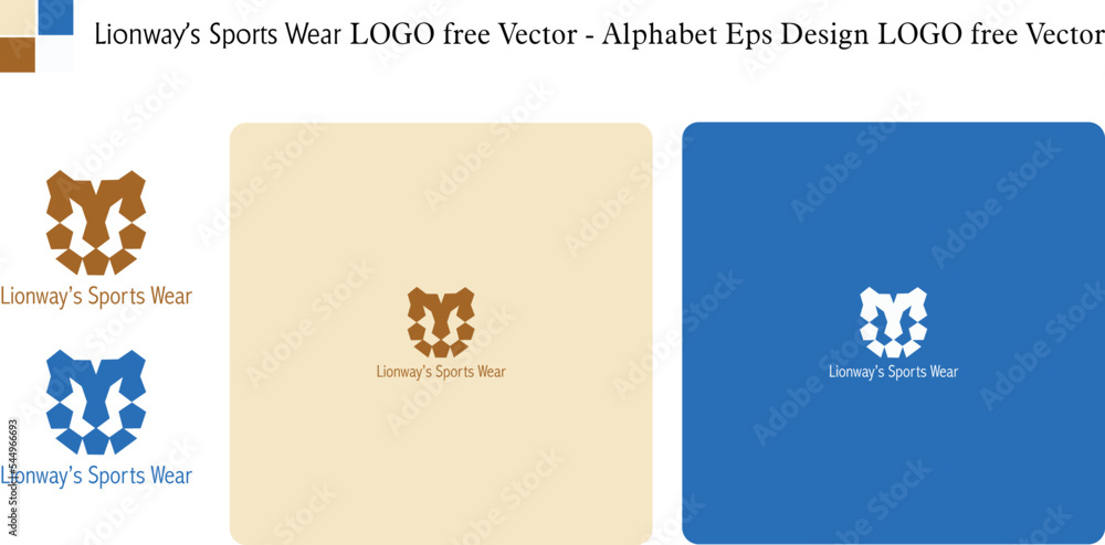 Lionway’s Sports Wear LOGO free Vector - Alphabet Eps Design LOGO free Vector