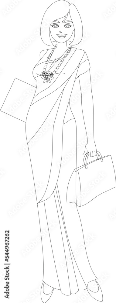 Fototapeta premium Indian woman executive, an entrepreneur, teacher, bold and beautiful on duty. working woman, Asian in saree
