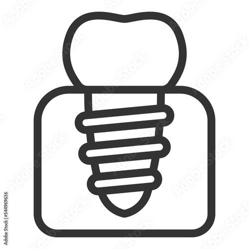 Dental implant - icon, illustration on white background, outline style