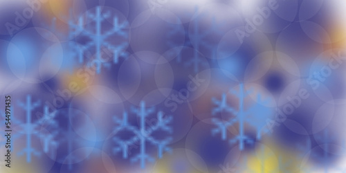 Banner astratto, sfondo natalizio con cristalli di neve sfumato  photo