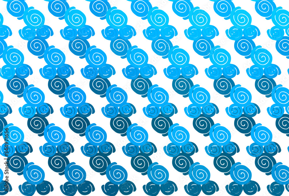 Light BLUE vector template with bent ribbons.
