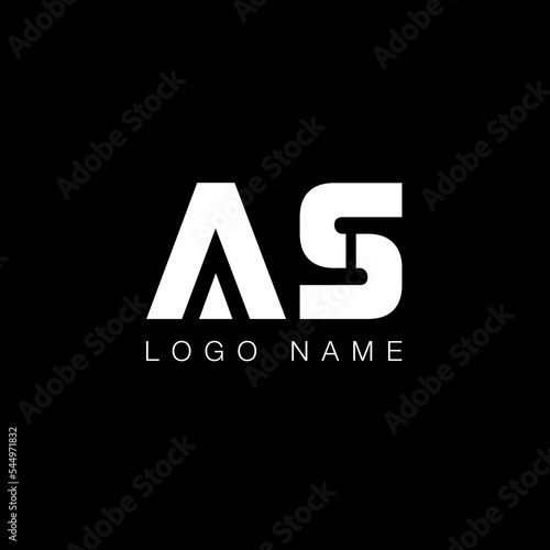AS Letter Logo in Black and White: Modern Logo, Business Logo, Minimal Logo 