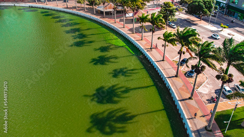 Açude Velho Hídrico Campina Grande Paraíba Nordeste Brasil Abastecimento Água Paisagem Urbano Prédios Lagoa Lago Verde Sesi Aéreo Drone