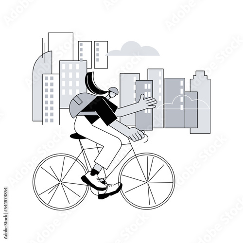 Road bicycle abstract concept vector illustration. extreme bike, urban transport, fast track, cycling travel, sport race, street biker, outdoor ride competition, active people abstract metaphor. photo