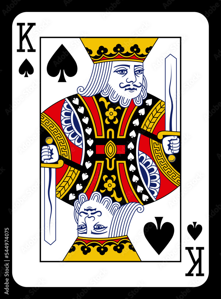 Vetor de King of Spades playing card Classic design. do Stock Adobe