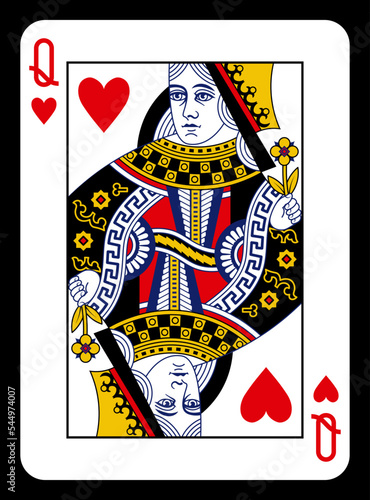 Queen of Hearts playing card - Classic design. photo