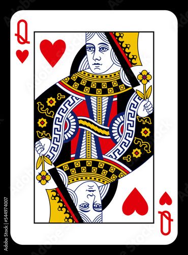 Queen of Hearts playing card - Classic design.