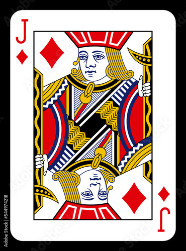 Jack of Diamonds playing card - Classic design.
