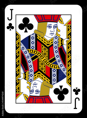 Jack of Clubs playing card - Classic design.