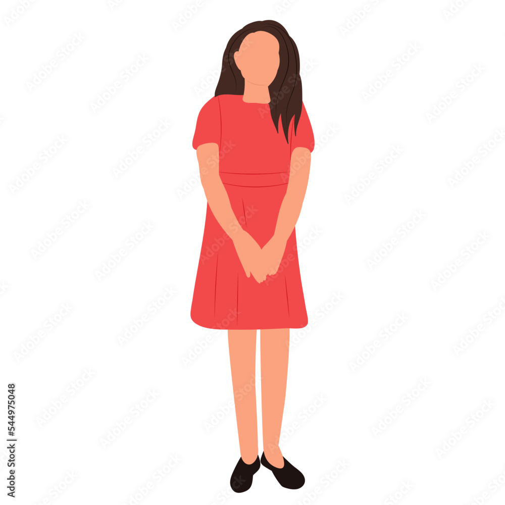 little girl in flat style, design little girl in flat style, design