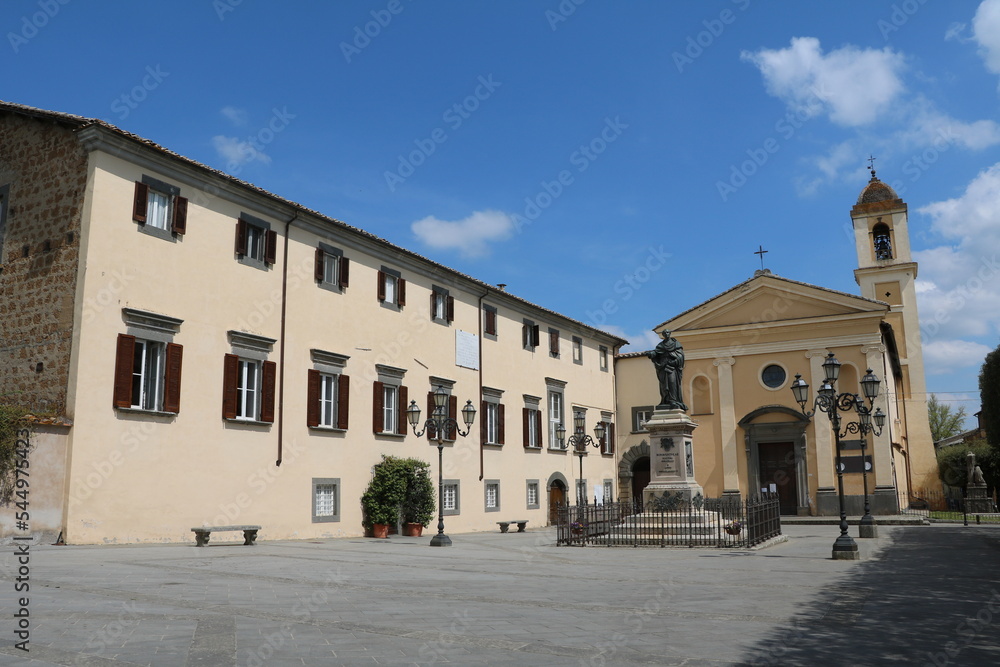 Piazza Sant'Agostino and Chiesa dell'Annunziata in Bagnoregio, Italy