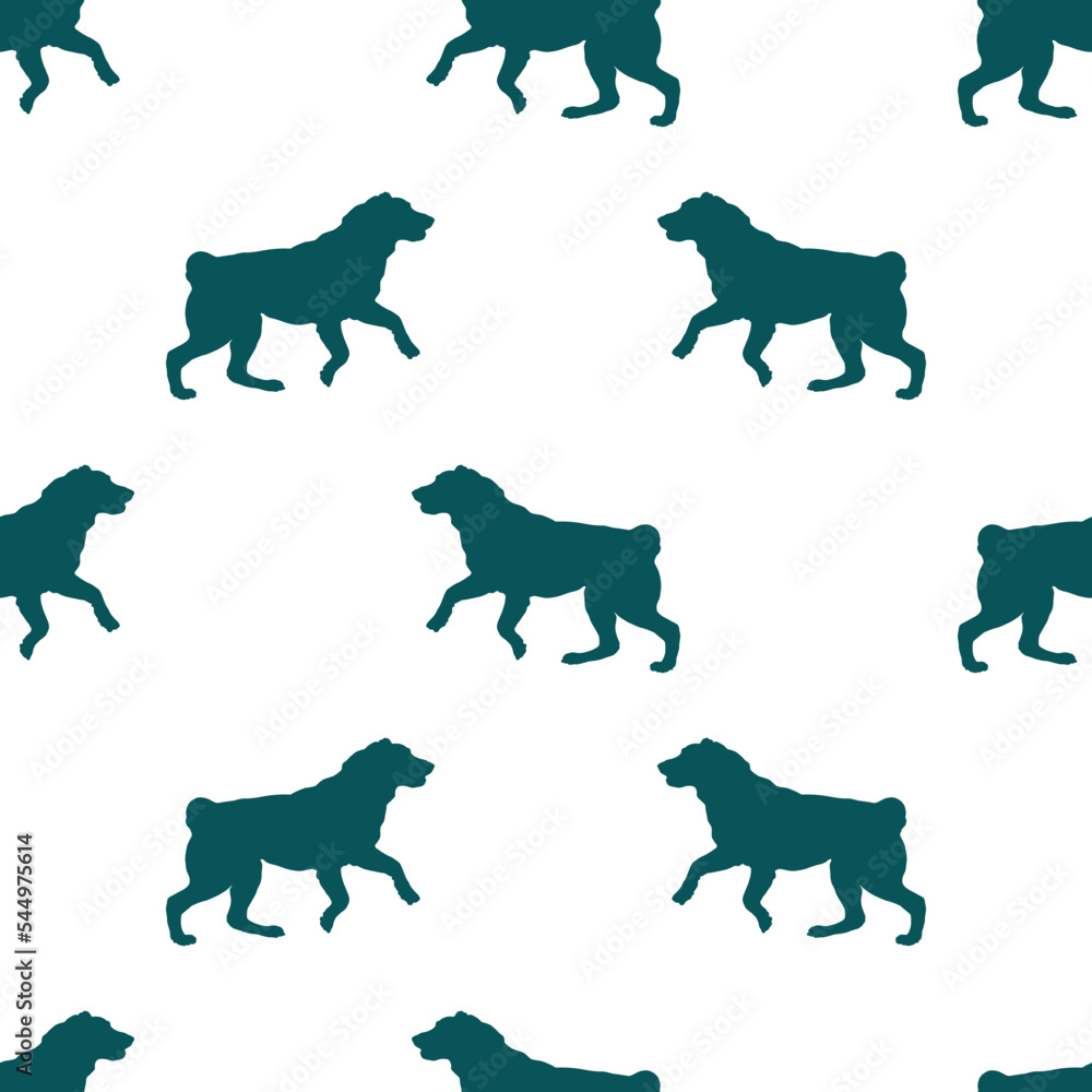 Running, jumping central asian shepherd dog. Isolated on white background.  Seamless pattern. Dog silhouette. Design for wallpaper, wrap, fabric, decor  Stock Vector | Adobe Stock
