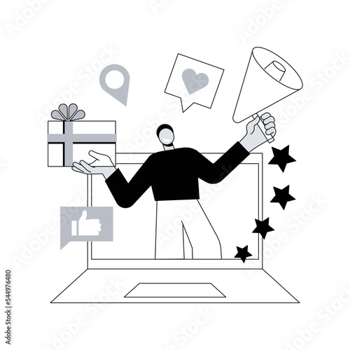 Brand ambassador abstract concept vector illustration. Official brand representative, trademark ambassador, marketing strategy, media figure, public relation persona, influencer abstract metaphor.