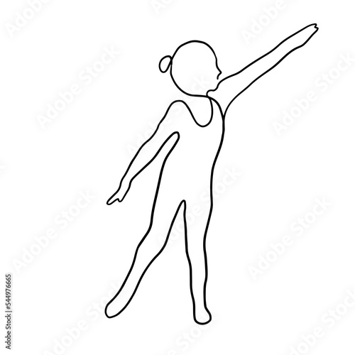 Children's gymnastics in one line. Vector illustration