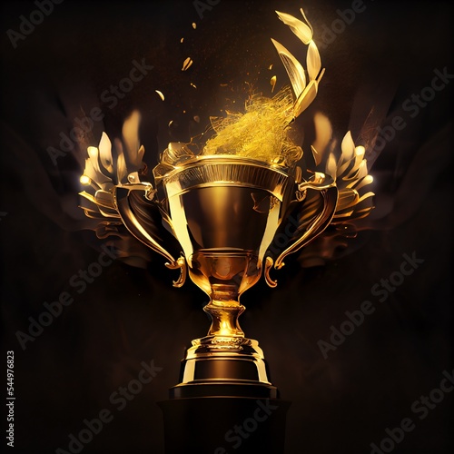 Glorious Golden Trophy Cup Illustration for Honor and Success