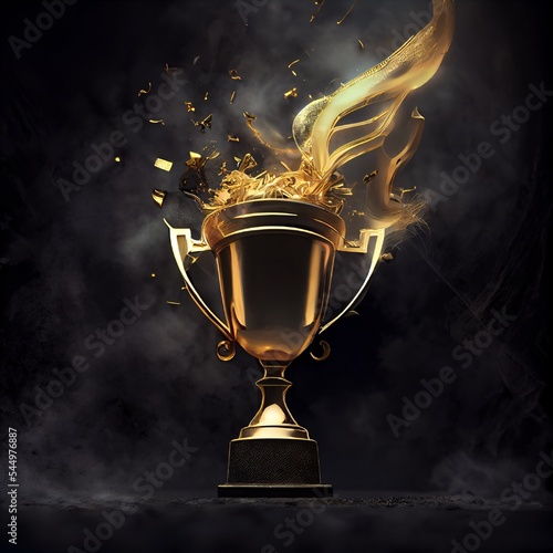 Corporate Achievement Trophy Cup Illustration