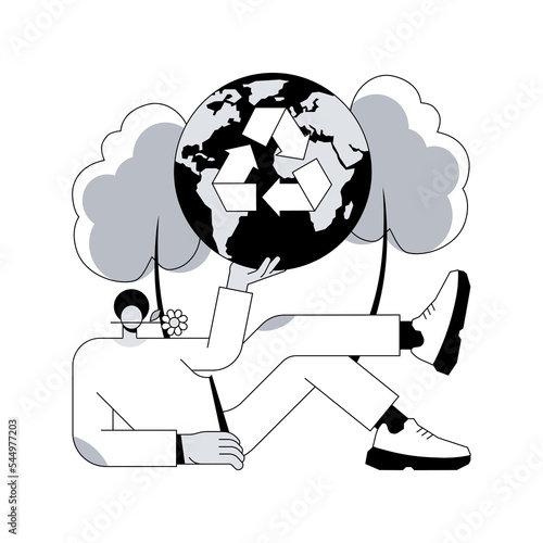 Reduce Reuse Recycle abstract concept vector illustration. Waste management, upcycling program, reduce consumption, reuse old goods, recycle materials, refuse buying new stuff abstract metaphor.