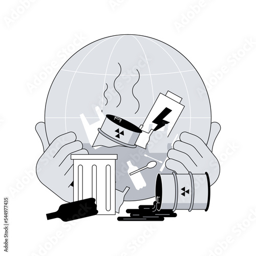 Soil pollution abstract concept vector illustration. Land degradation, groundwater pollution, soil contamination, agricultural chemical products, toxic pollutant analysis abstract metaphor.