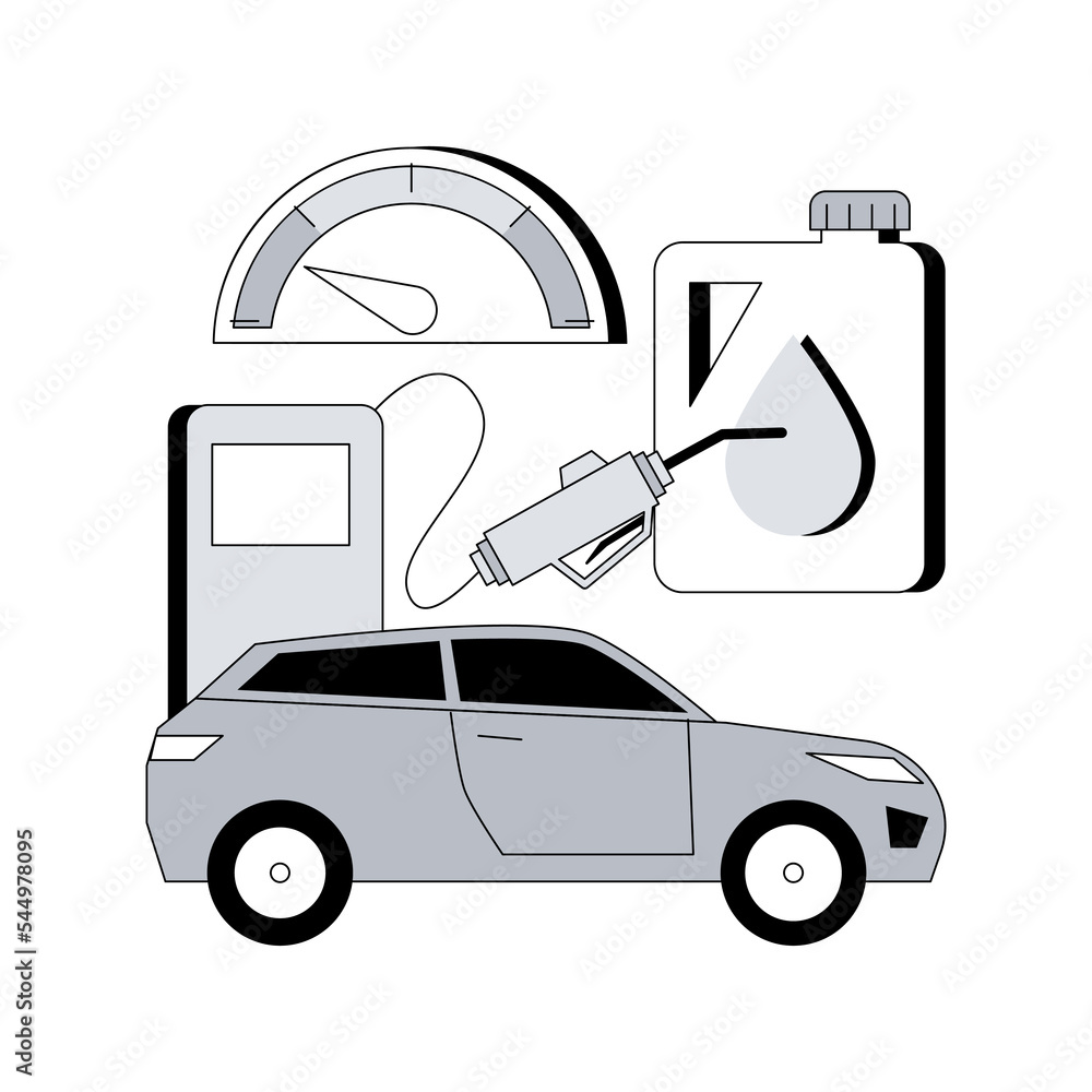 Fuel economy abstract concept vector illustration. Gas mileage, fuel
