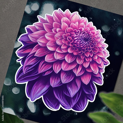 Beautiful Dahlia - Cute Print Out Sticker photo