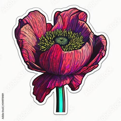 Beautiful Poppy - Cute Print Out Sticker photo