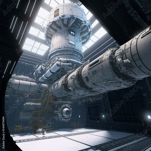 Fototapeta Naklejka Na Ścianę i Meble -  Space Station, Interior, Science and Technology