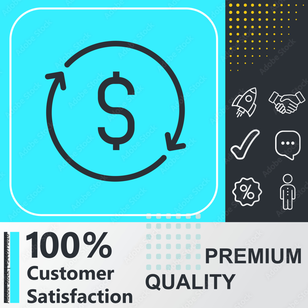 Fototapeta premium Dollar Exchange icon. Social media sign. Vector illustration