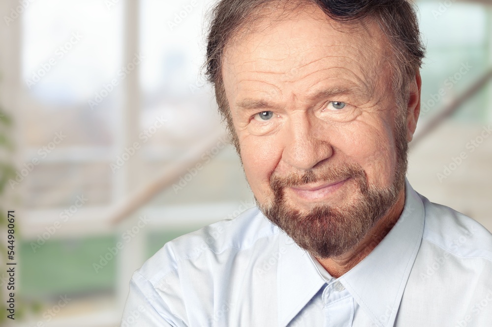 Happy older man posing with smile Happy older man posing with smile